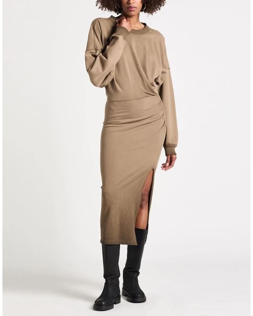 Isabel Marant Natural Solid Color Long Sleeve T-Shirt Dress