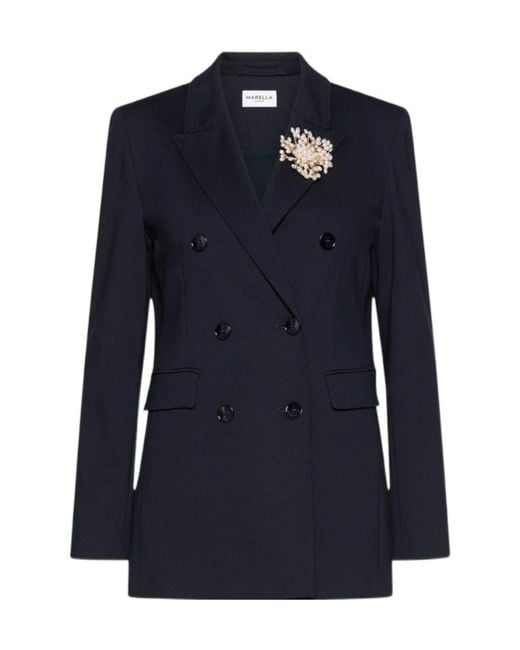 Marella Blue Double-Breasted Blazer