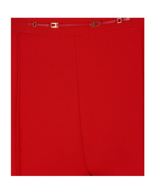Elisabetta Franchi Pleated Flared Casual Trousers