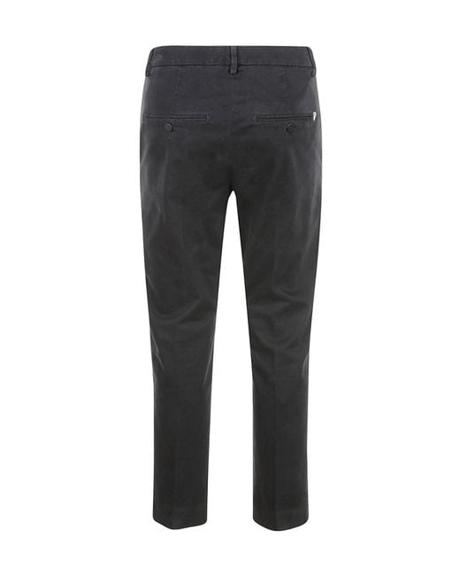 Dondup Gray Button-Front Slim Pants