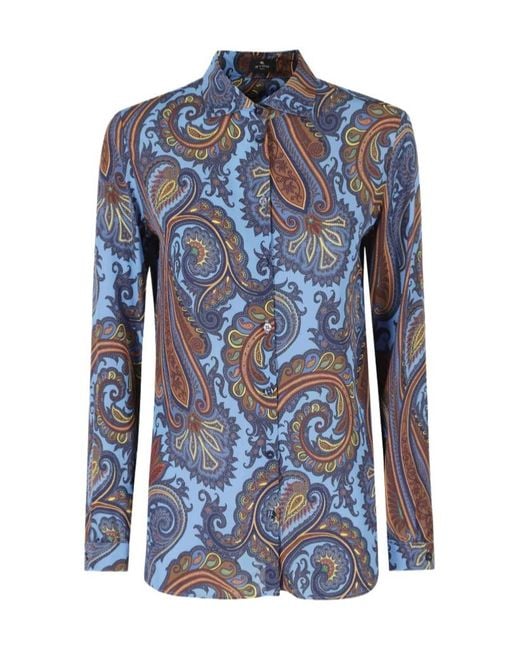 Etro Blue Long-Sleeved Shirt