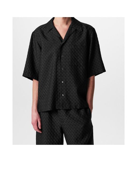 McQueen Black Short-Sleeved Shirt for men