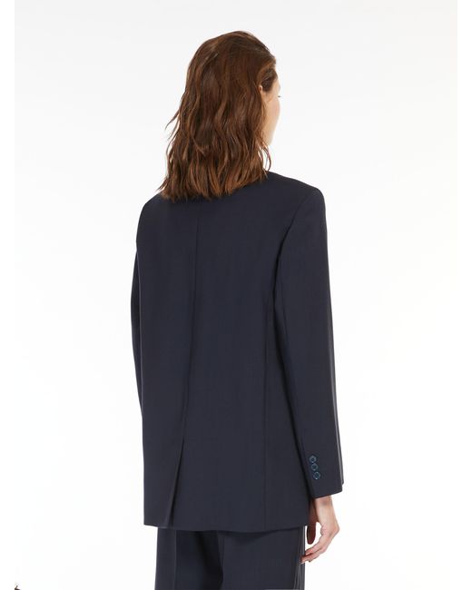 Weekend by Maxmara Blue Single-Breasted Wool Suit Jacket