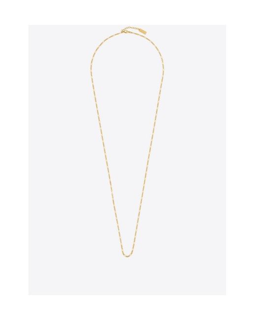 Saint Laurent White Long Parallel Figaro Chain Necklace