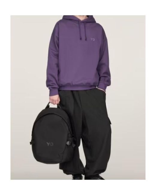 Y-3 Black Staple Logo Printed Backpack for men