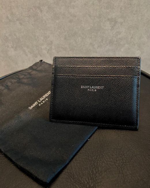 Saint Laurent Black Logo Printed Cardholder for men