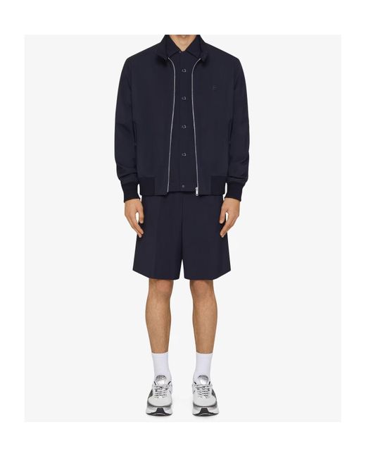 Givenchy Blue Stand Up Collar Zipped Jacket for men