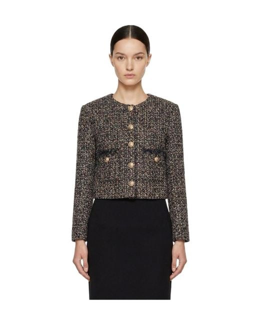 Marissa Chiara Black Crew Neck Casual Jacket