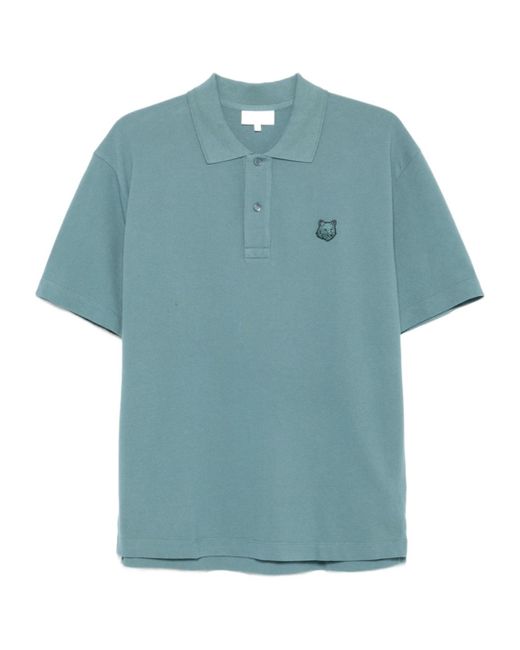 Maison Kitsuné Blue Maison Kitsuné Bold Fox Head Patch Polo Shirt for men