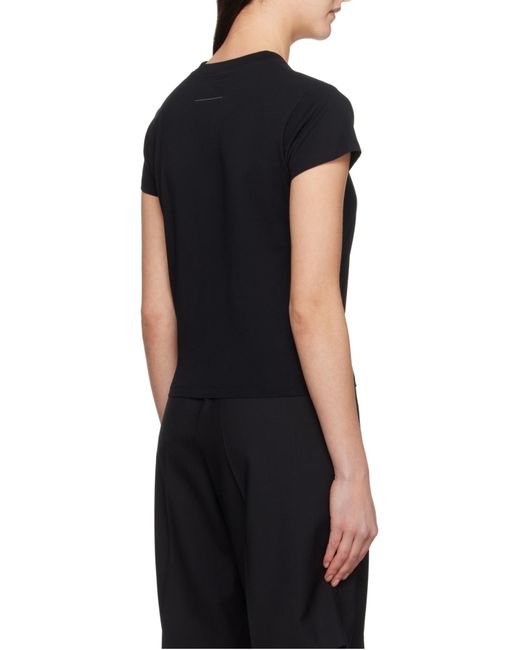 MM6 by Maison Margiela Black Logo Patch Crewneck T-Shirt