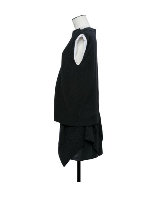 Sacai Black Suiting X Knit Dress