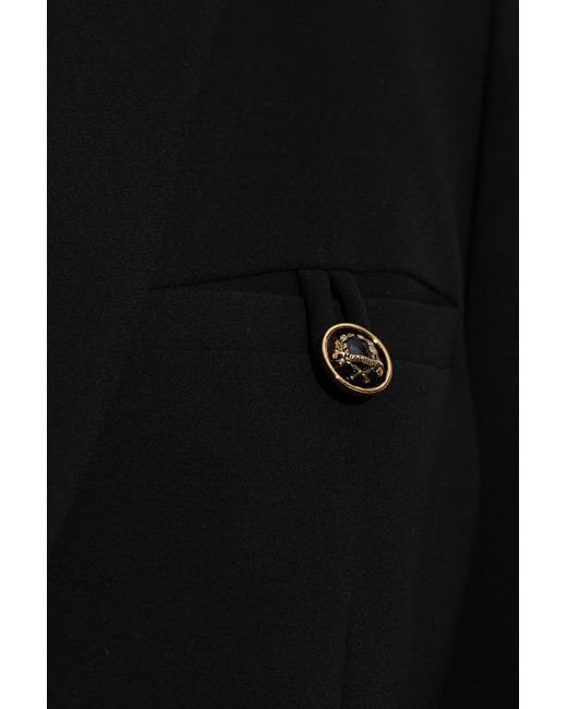 Moschino Black Single-Breasted Crepe Blazer