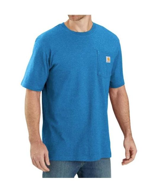 Carhartt Blue Pocket Short-Sleeved T-Shirt for men