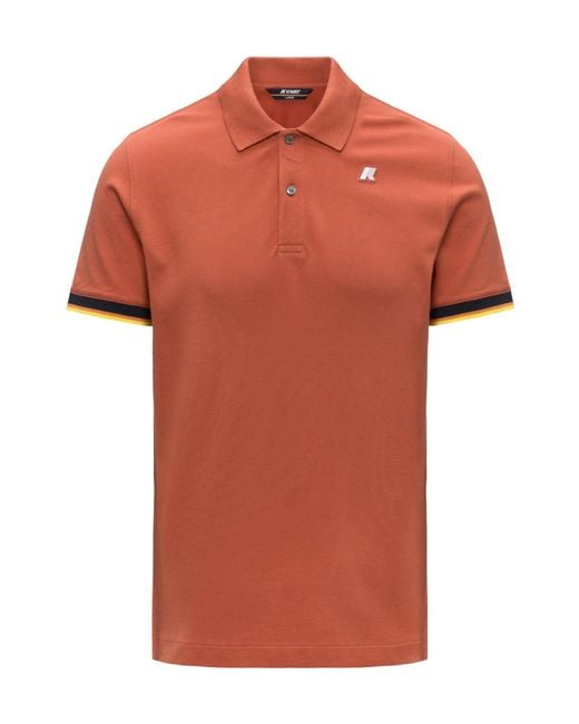 K-Way Orange Tipped Trim Polo Shirt for men