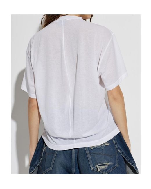 Balenciaga White Asymmetrical Cut T-Shirt