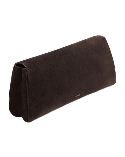 Khaite Black Audrey Foldover Clutch Bag