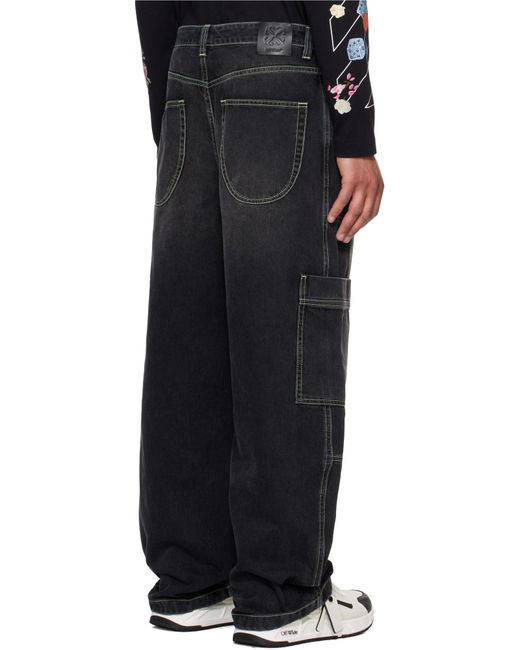 Off-White c/o Virgil Abloh Black Irregular Cargo Jeans for men