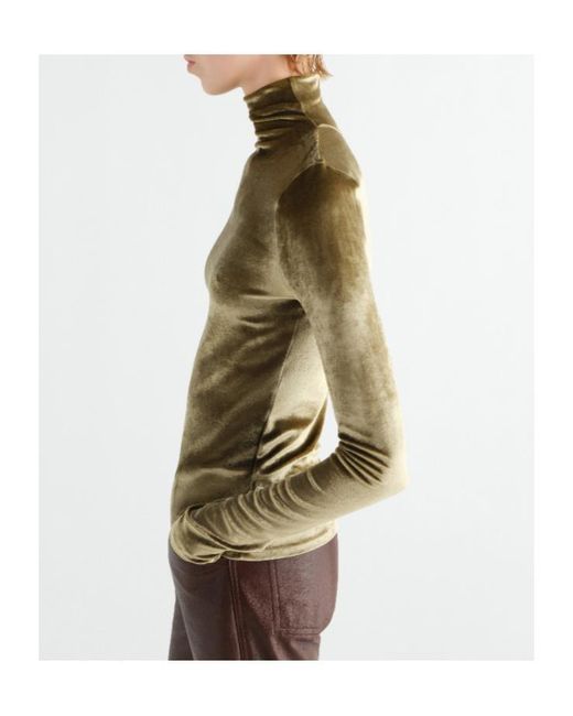 Lemaire Green Fitted Stand-Collar Top