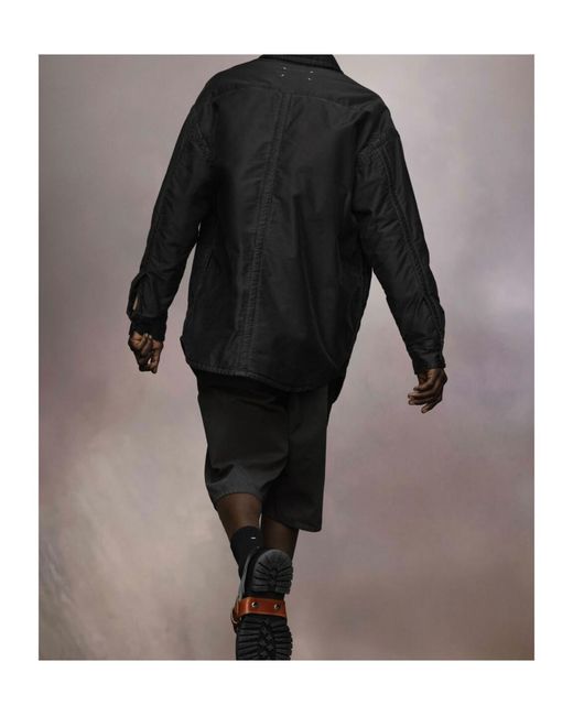 Maison Margiela Black Long-Sleeved Curved Hem Shirt for men
