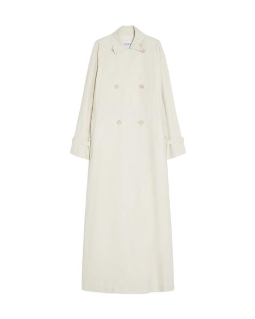 Max Mara White Ronco Belted Button-Up Trench Coat