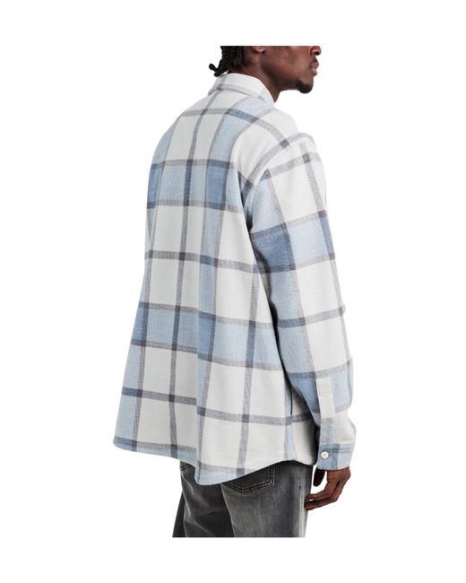 Boss Blue Color-Blocked Plaid Jacket for men