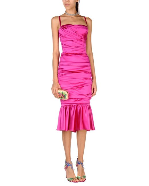 Dolce & Gabbana Pink Sleeveless Satin Dress