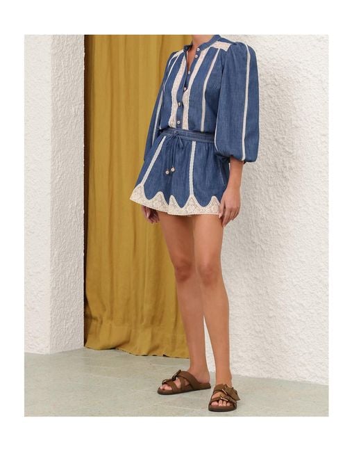 Zimmermann Blue Awaken Denim Shirt