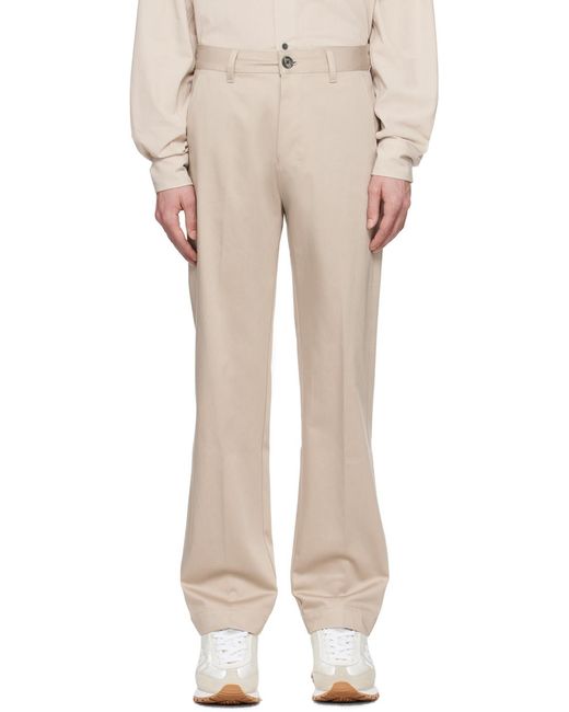 AMI Gray Mid-Rise Cropped Trousers for men