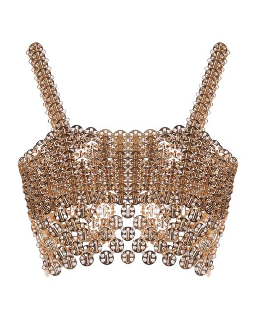 Rabanne Brown Chain-Link Crop Top