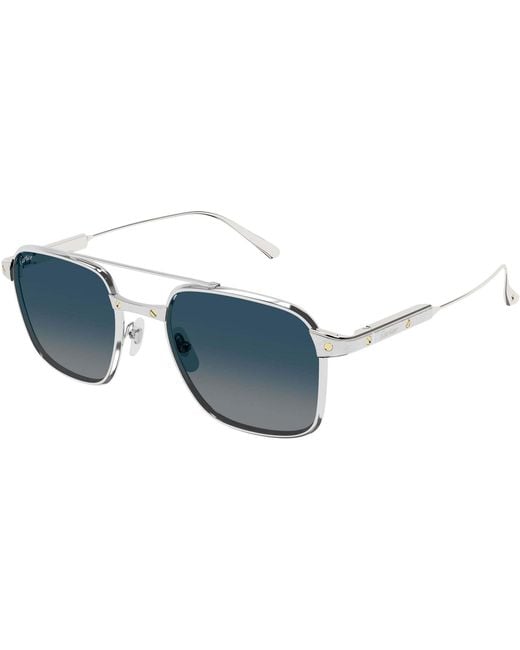 Cartier Blue Square Frame Sunglasses for men