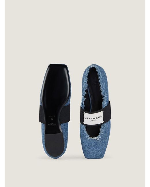 Givenchy Blue Sliced Square Ballet Flats