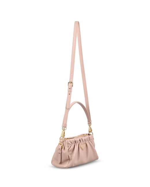 Prada Pink Triangle-Logo Tote Bag