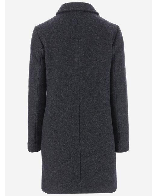 Aspesi Blue Double-Breasted Tailored Coat