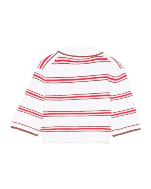 Amiri White Striped Polo Shirt