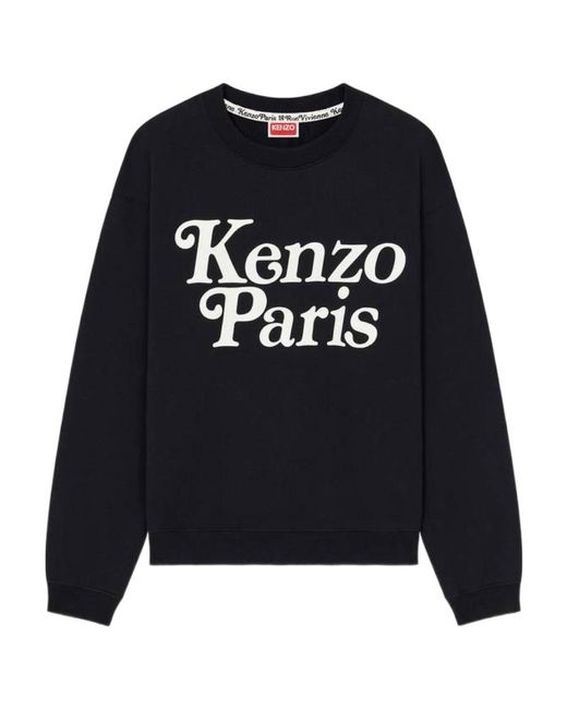 KENZO Blue Verdy Flocked-Logo Crewneck Sweatshirt