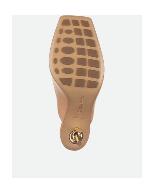 Bottega Veneta Natural Logo High-Heeled Sandals