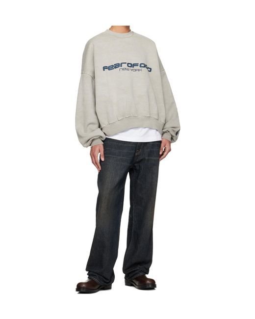 Fear Of God Gray Heavy Fleece Cropped Sweatshirt for men