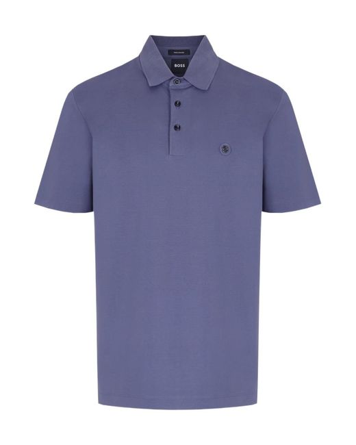 Boss Blue Boss Double-Monogram Patch Polo Shirt for men