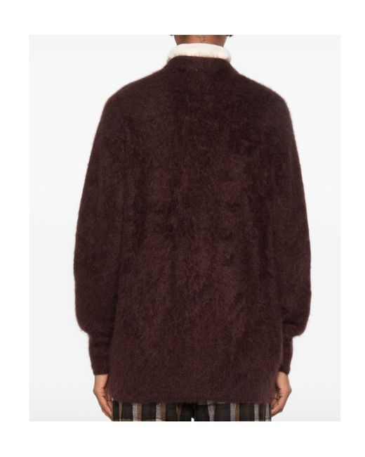 Forte_forte Brown Brushed Knit Cardigan