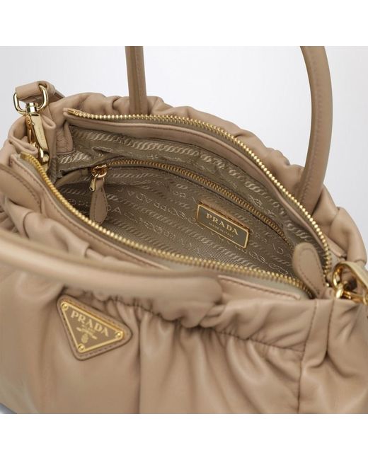 Prada Natural Double Handle Shoulder Bag