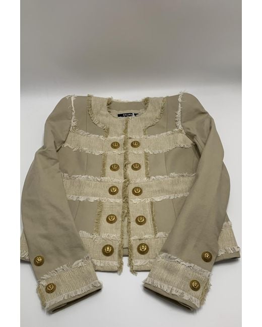 Balmain Natural Fringed Tweed Jacket