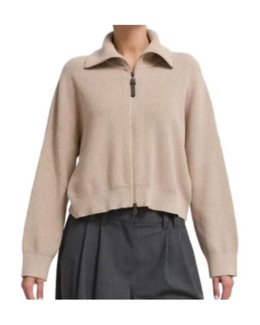 Brunello Cucinelli Natural Long-Sleeve Cardigan