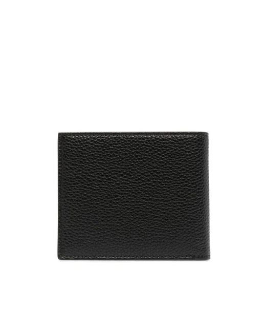 Tom Ford Black Logo Bifold Leather Wallet for men