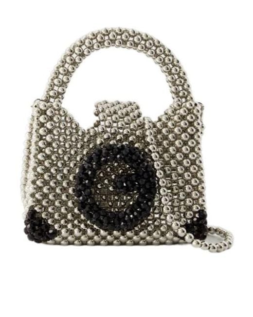 Germanier Black Beaded Clutch Bag