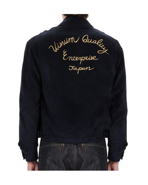 Visvim Blue Embroidered Zipped Jacket for men