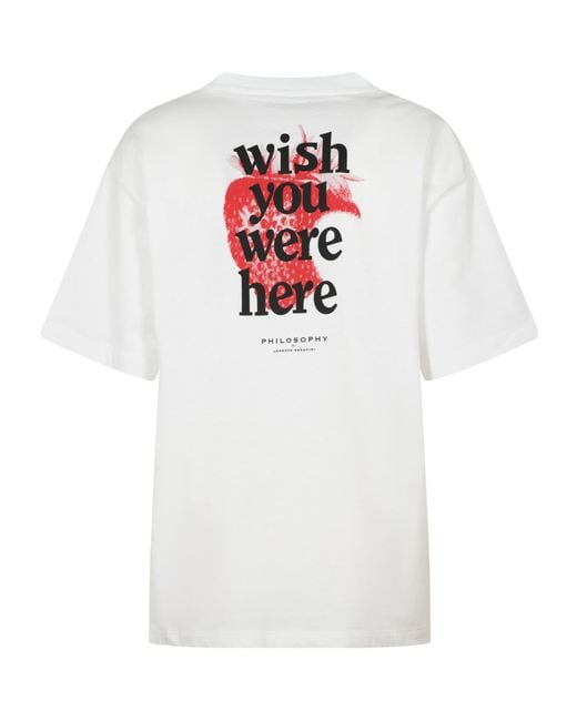 Philosophy Di Lorenzo Serafini White Logo-Printed Crewneck T-Shirt