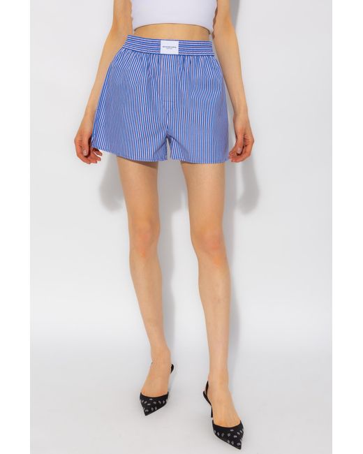 T By Alexander Wang Blue Alexander Wang Striped Bermuda Shorts
