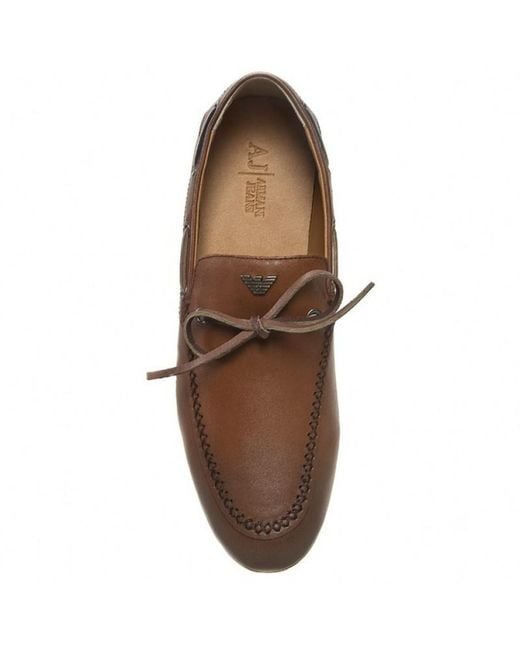 Armani Jeans Brown Logo Details Business Casual Shoes for men