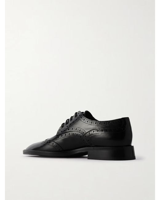 Victoria Beckham Black Pointed-Toe Brogues