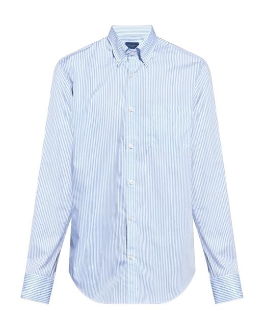 Paul & Shark Blue Striped Button-Down Shirt for men